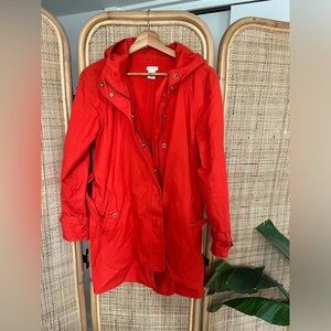 J. Crew Red Hooded Jacket